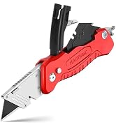 HAUTMEC Folding Utility Knife with Screwdriver, Heavy-Duty Aluminum Box Cutter with Quick-Change ...