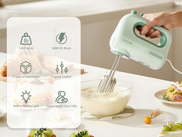warran lightweight electric hand mixer