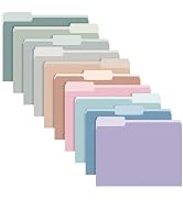 SUNEE File Folders Letter Size 10 Assorted Colors, 100 Pack Manilla Folders 8.5 x 11 1/3-Cut Tabs...