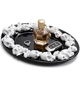 Wowagoga Resin Skull Storage Tray, Gothic Skull Jewelry Tray, Halloween Skull Bowl for Keys Candy...