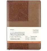 M&G Lined Journal Notebook 310 Pages, Medium A5 Leather Hardcover Notebooks, 5.5in x 8in Diary Ru...