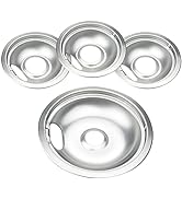 Drip Pan Electric Stove Burner Covers for Whirlpool W10278125 W10196405 W10196406, 4 Pack (3) 6" ...