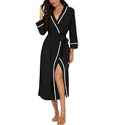 PrinStory Womens Robe Long Knit Bathrobe Lightweight Soft Robes Ladies Bath Robe