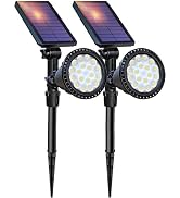 DBF Solar Outdoor Lights, 600LM Solar Spot Lights Outdoor Waterproof, 2-in-1 Adjustable Solar Spo...