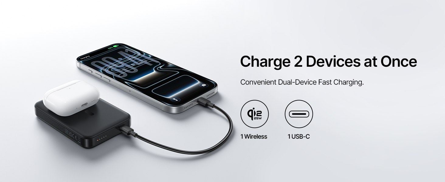 enerfill fm21 qi2.2 magsafe portable charger