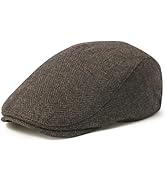 FEINION Men Wool Blend Flat Cap Tweed Newsboy Ivy Hat
