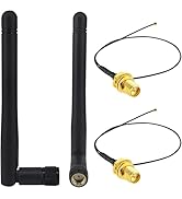 BOOBRIE WiFi Antenna Dual Band 3dBi 2.4Ghz/5Ghz/5.8 GHz RP-SMA Male WiFi Aerial and 25cm U.FL MHF...