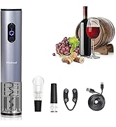 Electric Wine Bottle Opener Automatic Wine Opener Rechargeable Electric Corkscrew with Wine Aerat...