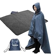 DUKUSEEK Hooded Camping Blanket, Waterproof Windproof Stadium Blankets, Large (79x59) for Outdoor...