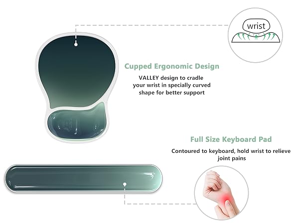 mouse pad with keyboard pad wrist rest desk accessories
