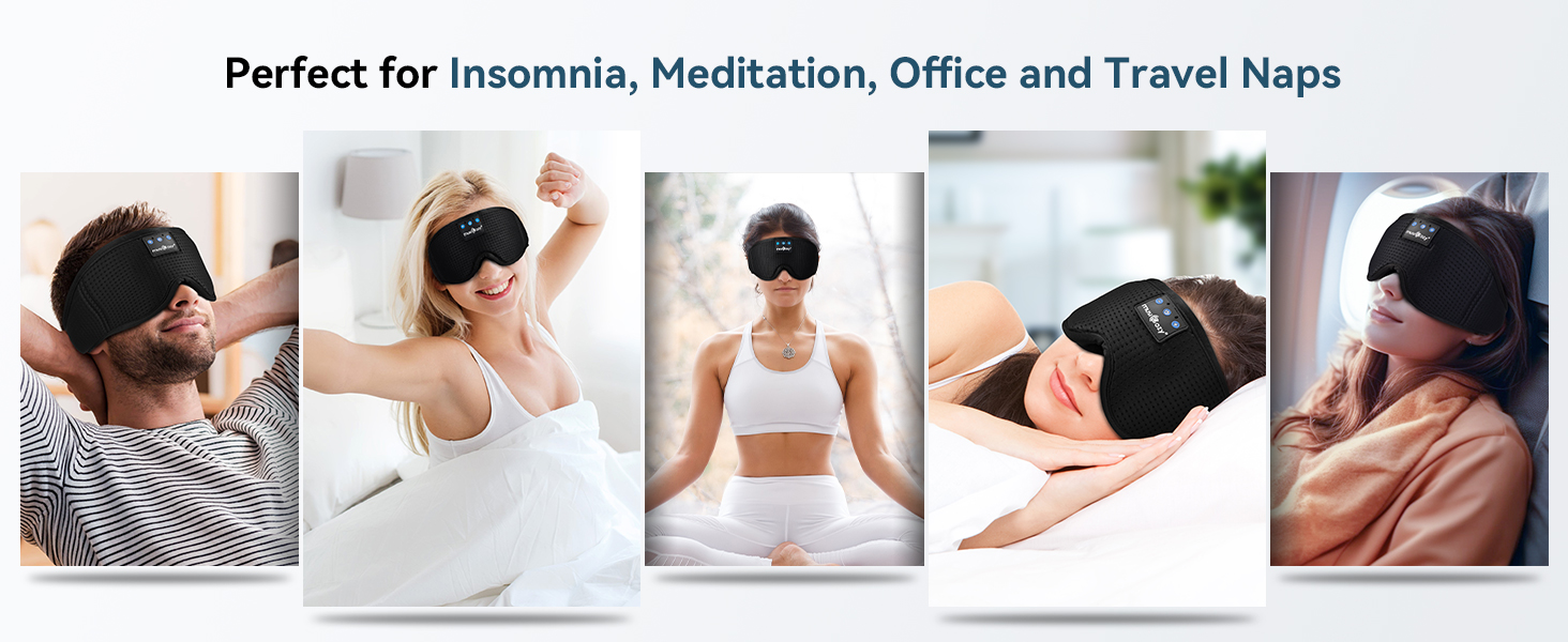sleep headphones bluetooth sleep eye mask headphones headband for side sleepers cool gadgets gift