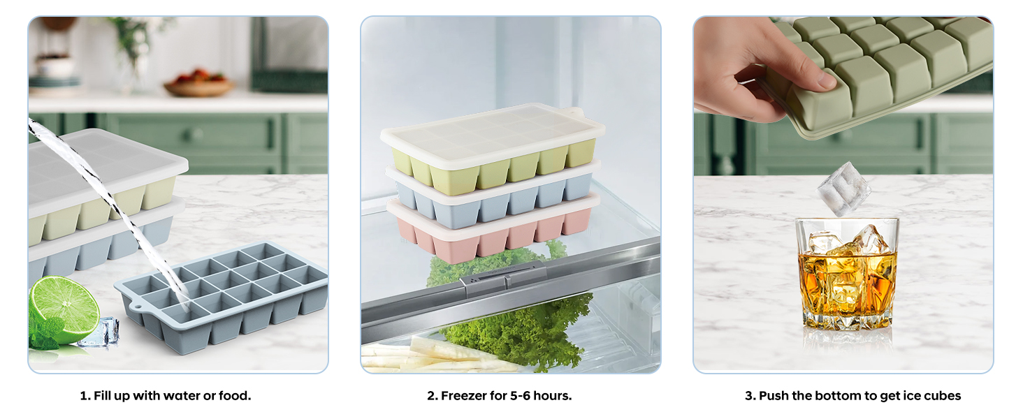 how to use the silicone ice cube tray