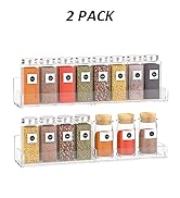 Sezanrpt Acrylic Spice Rack Wall Mount, Hanging Spice Shelf Racks for Seasonings, Kitchen Spice J...