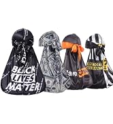 ForceWave 4PCS Designer Silk Durags - Luxury Silky Durags for Men Designer Durag | Durag Pack | D...