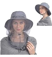 USHAKE Head Net Hat, Safari Hat Sun Hat Bucket Hat with Hidden Net Mesh