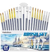 Halobios Paint Brushes Set, 20PCS Painting Brushes Different Types of Brushes for Acylic Paint, W...