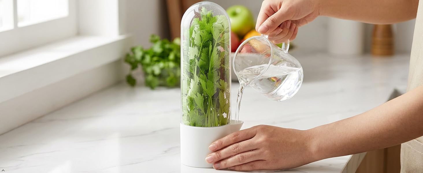 herb storage containers for refrigerator
