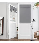 HOMEIDEAS French Door Curtains Set of 2, Light Grey Blackout Door Curtains Panels, 26 X 40 Inch R...
