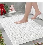 Ruggnovea Bathroom Rugs 24×17, Extra Soft Absorbent Chenille Bath Mat, Non-Slip Rubber Backing, Q...
