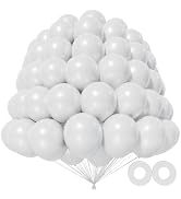 200pcs 5 Inch White Balloons, Small Mini Latex Balloons for Party Birthday Baby Shower Anniversar...