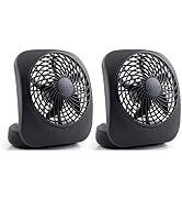 O2COOL Treva 5 Inch Battery Powered Fan Portable Desk Fan 2 Cooling Speeds with Compact Folding &...