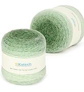 Katech Ombre Yarn for Crocheting-Large Skein of Gradient Yarn Cake-2 Pack of 200g/7.05 oz-80% Acr...