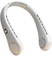 SUNSEATON Portable Neck Fan, Rechargeable Hands-Free Wearable Fan, 5 Speeds, Bladeless & LED Disp...
