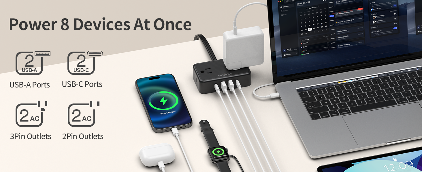 Flat Plug Power Strip