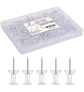 PAPERPAL 280 Clear Push Pins for Cork Board, Clear Thumb Tacks for Wall Hangings, Pushpins for Of...