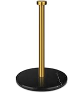 HESHIBI Paper Towel Holder Countertop with 7" Weighted Black Marble Base - Modern Free Standing P...