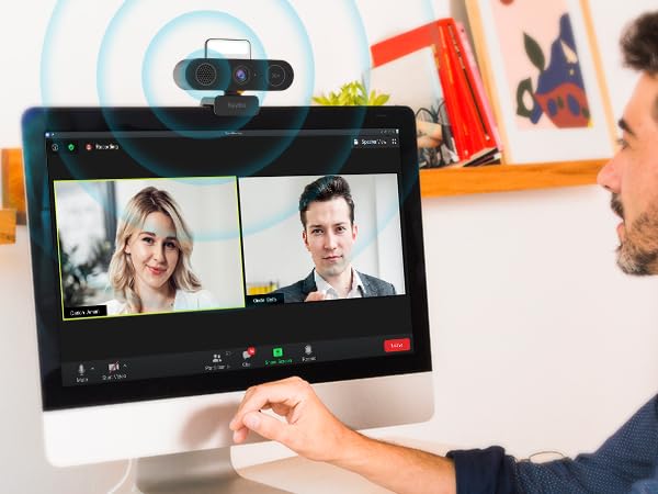 Webcam with speaker and microphone