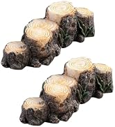 SelHeng 2Pcs Miniature Resin Stump Micro Landscape Fairy Garden Ornament Mini Doll House Outdoor ...