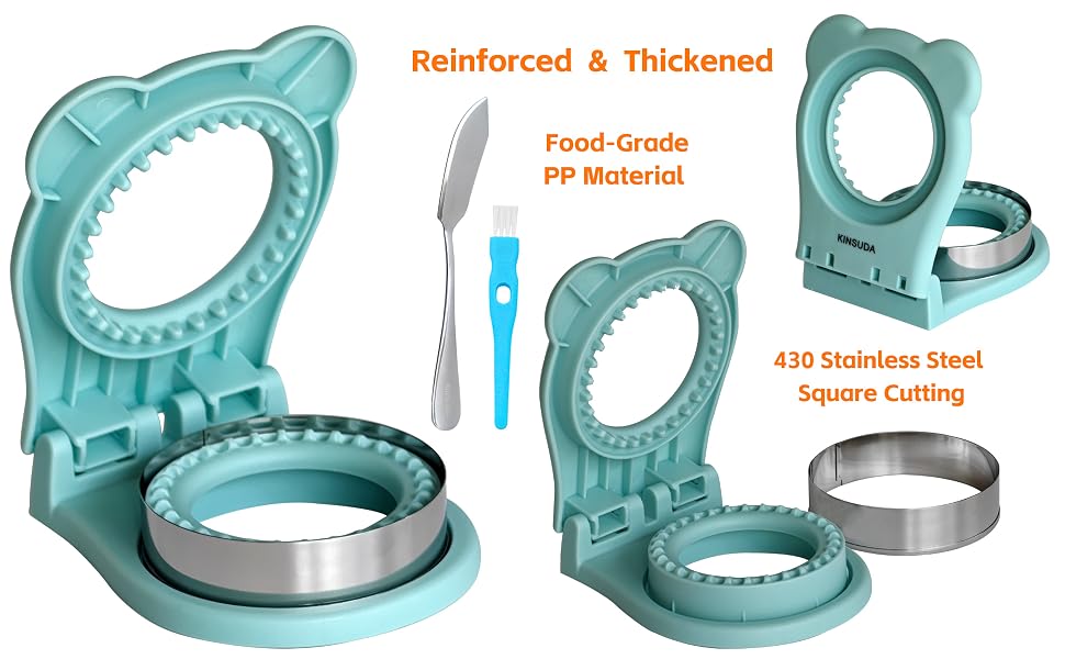 KINSUDA Sandwich Cutter and Sealer Circle Pocket Sandwich Maker, Intuitive for kids,product detail
