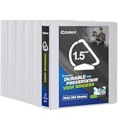 Comix Sturdy 1.5 Inch D-Ring Binders, 1.5'' 3 Ring Binder with Clear View Cover, 1-1/2 Inch Rings...