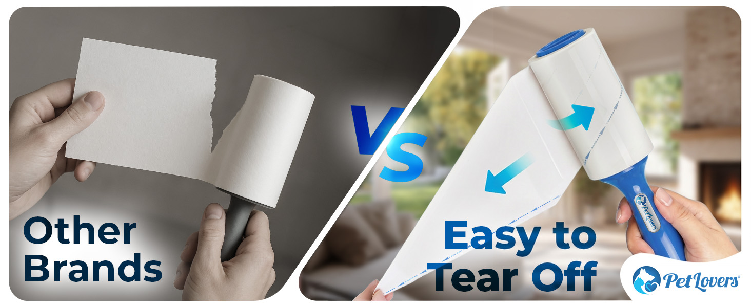 Easy-tear spiral lint roller sheets