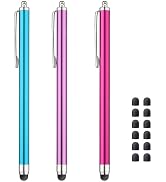 Stylus Pens for Touch Screens iPad iPhone Kindle Fire (Pink/Purple/Aqua Blue)