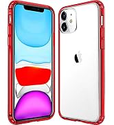 Mkeke Compatible with iPhone 11 Case, Clear Cover for 6.1 Inch Red