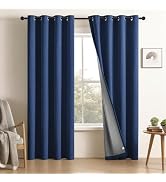 CUCRAF Total True Blackout Window Curtains,Thermal Insulated Room Darkening Drapery for Bedroom L...