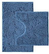 Bathroom Rugs Sets 2 Piece,Super Absorbent Chenille Bath Mats and U-Shaped Toilet Rug,Strong PVC ...