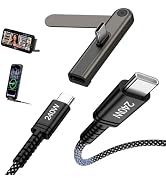 Detachable 2 in 1 USB C to USB C Cable 6FT, 240W Invisible Holder Type C | Charger Cable with Rig...