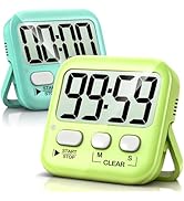 Antonki 2 Pack Digital Timer for Kids, Magnetic Countdown Kitchen Timers for Cooking, Egg, Classr...