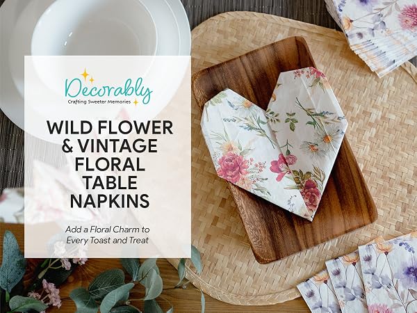 floral paper dinner napkins