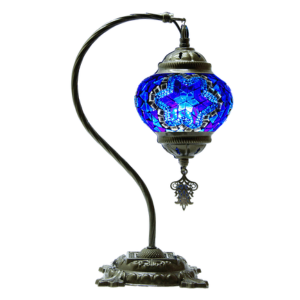 turkish azure glow blue mosaic lamp