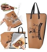 BBQ Blanket for Resting Meat, 21 Inch Reusable Smoker Meat Resting Blanket, Synthetic Leather Mea...