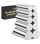 SMARTAKE 100 Pcs Rare Earth Magnets, 5-Size Small Round Fridge Magnets, Multi-Use Premium Neodymi...