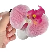 Pink Orchid Flower Hair Clip,Flower Hair Clip Cute Pink Orchid Side Barrettes Elegant Suitable fo...