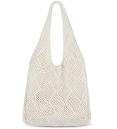 Sightor Crochet Tote Bag, Mesh Beach Bag Knit Summer Hobo Bag Vacation Boho Tote Bag for Women