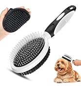 2PCS Pet Grooming Tools - Double-Sided Brush for Shedding and Bathing, Suitable for Short/Long Ha...