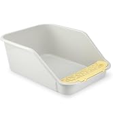SpaceTime Large Cat Litter Box with High Sides,Cat Boxes for Indoor Cats,Cat Litter Pan for Kitty...