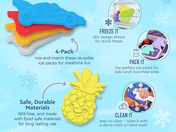 ultra thin ice packs easy to freeze clean and pack durable ice packs for kids lunch box and bag